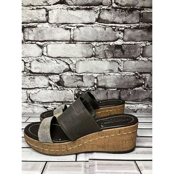 Donald Pliner Shera Copper Metallic Straps Cork Wedge Sandals Women 7.5M US/38EU - Picture 8 of 16